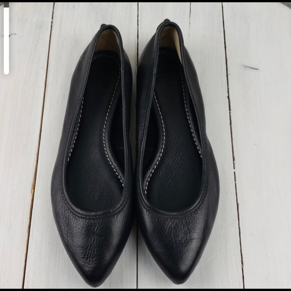 Frye Regina Black leather ballet flats